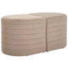 HOCKERBANK 50/50/44/44/50/50 cm Samt Beige  - Beige, Design, Textil (50/50/44/44/50/50cm) - MID.YOU