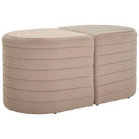 HOCKERBANK 50/50/44/44/50/50 cm Samt Beige  - Beige, Design, Textil (50/50/44/44/50/50cm) - MID.YOU