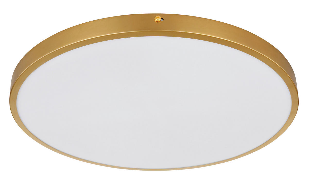 LED-DECKENLEUCHTE 45/3 cm   - Messingfarben/Opal, KONVENTIONELL, Kunststoff/Metall (45/3cm) - Globo