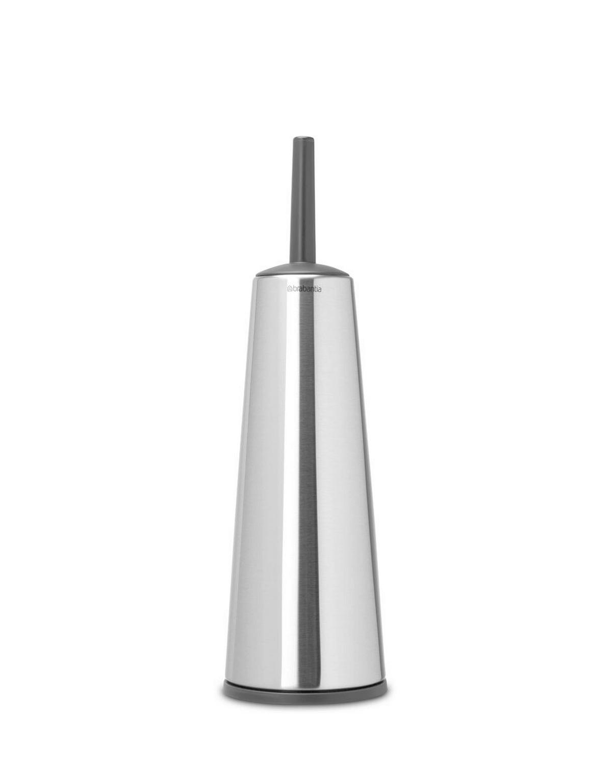 WC GARNITURA SA ČETKOM  boja nerđajućeg čelika  metal  - boja nerđajućeg čelika/crna, Osnovno, metal/plastika (12/42/12cm) - Brabantia