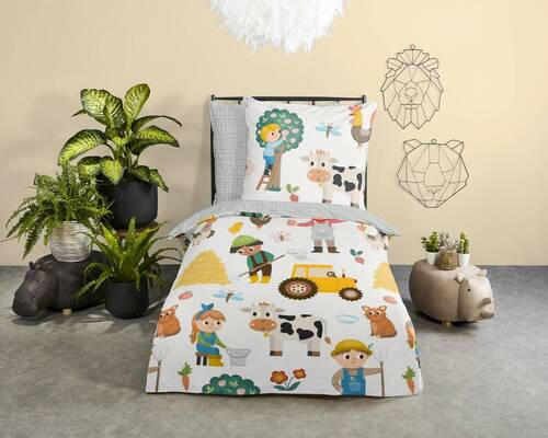 JUGENDBETTWÄSCHE Farm Renforcé 135/200 cm  - Multicolor, Design, Textil (135/200cm)