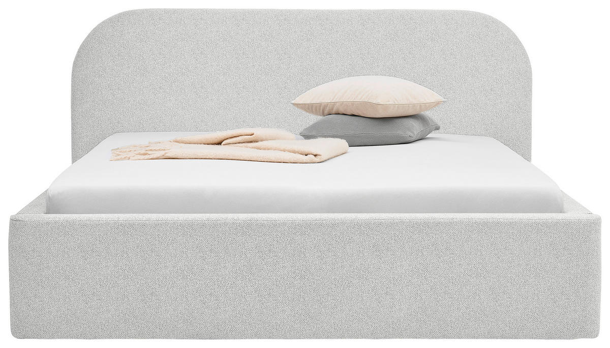 POLSTERBETT 180/200 cm  in Creme  - Creme/Schwarz, Design, Holz/Textil (180/200cm) - Boxxx