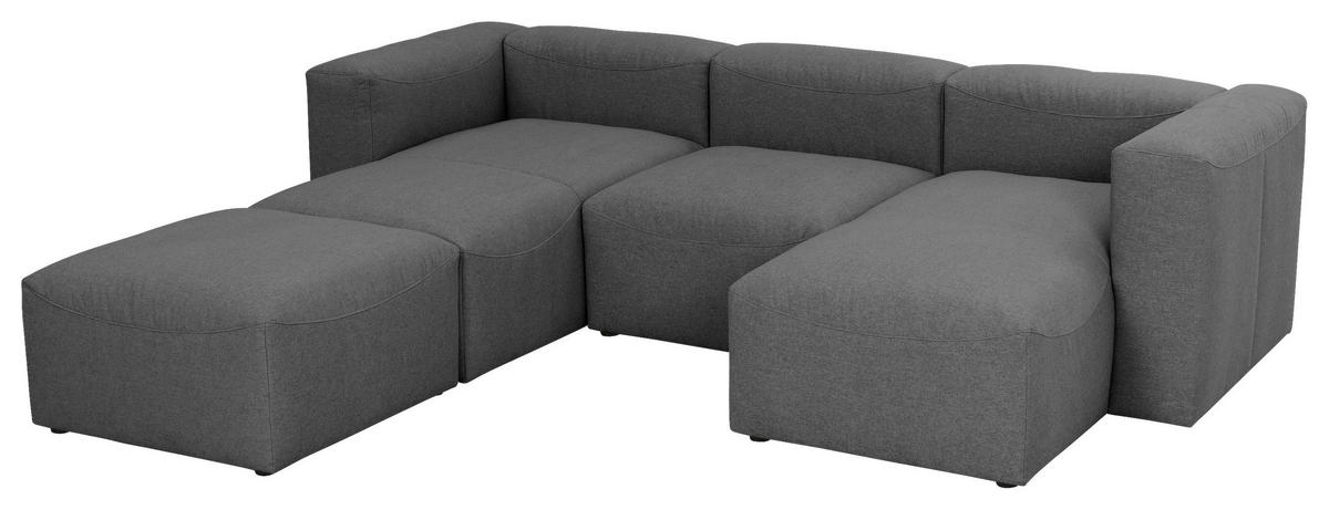WOHNLANDSCHAFT Anthrazit Flachgewebe  - Anthrazit, Design, Kunststoff/Textil (235/275/160cm) - Max Winzer