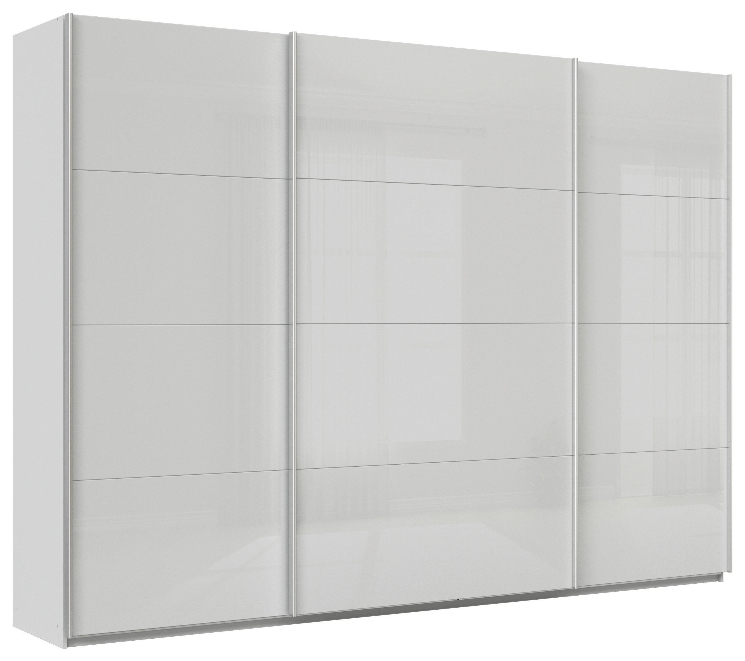 SCHWEBETÜRENSCHRANK in Seidengrau - Seidengrau/Alufarben, KONVENTIONELL, Glas/Holzwerkstoff (315/210/62cm) - Xora