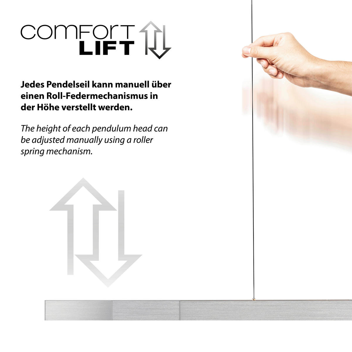 LED-HÄNGELEUCHTE 179/5,8/180 cm    - Alufarben, Design, Metall (179/5,8/180cm) - Paul Neuhaus