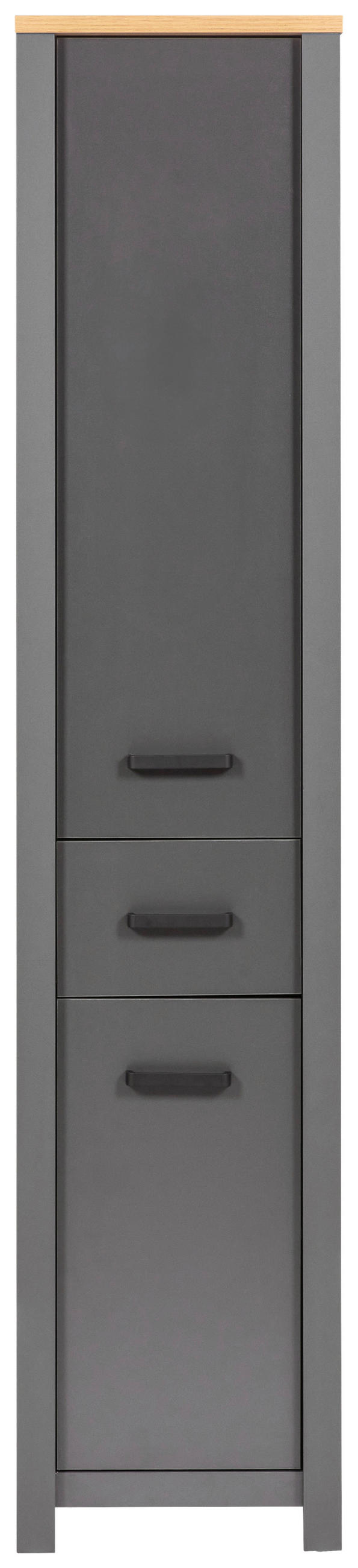 HOCHSCHRANK 42/197/40 cm  - Anthrazit/Schwarz, Natur, Holzwerkstoff/Metall (42/197/40cm) - home24