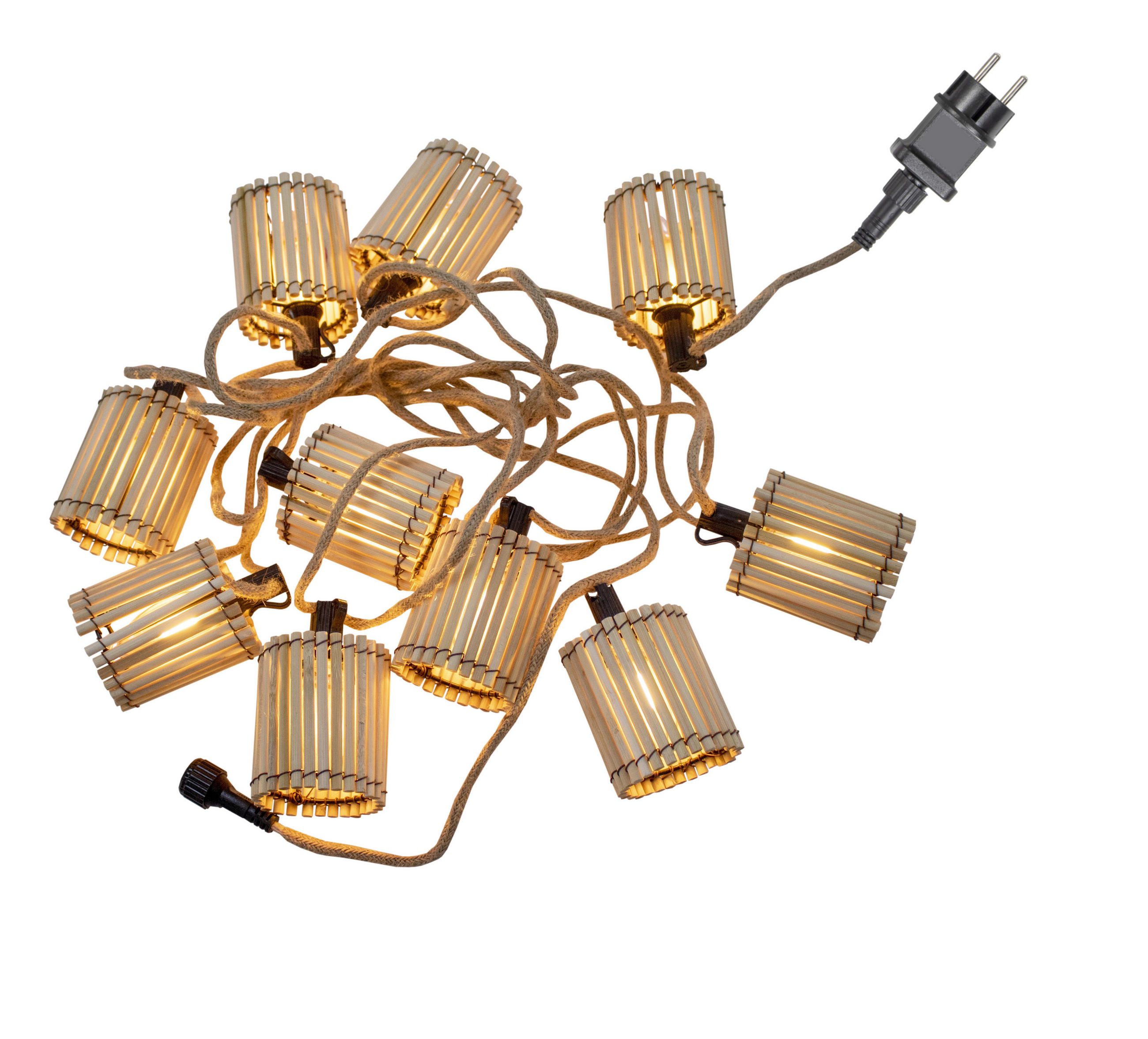 LICHTERKETTE 800 cm  - Braun/Nickelfarben, Natur, Naturmaterialien (800cm) - Newgarden