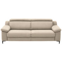 3-SITZER-SOFA Chenille Sandfarben  - Sandfarben/Schwarz, Design, Textil/Metall (230/104/104cm) - Valdera