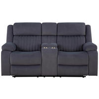 HEIMKINO-SOFA Velours Grau  - Grau, KONVENTIONELL, Textil/Metall (186/102/99cm) - MID.YOU