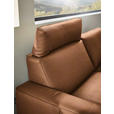 2,5-SITZER in Leder Cognac  - Cognac/Schwarz, Design, Leder/Metall (200/102/92cm) - Johann Jakob