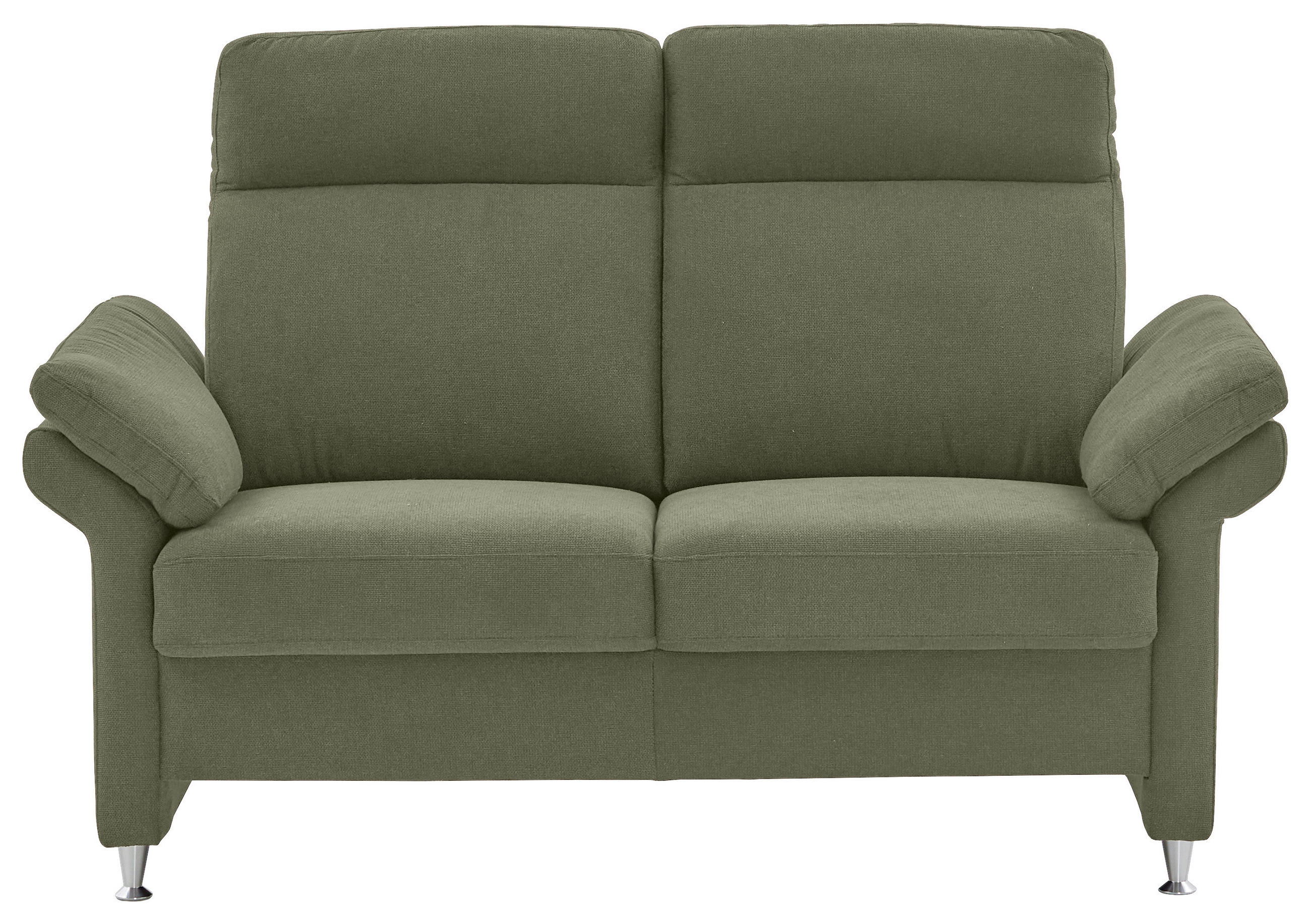 2-SITZER-SOFA in Flachgewebe Grün  - Alufarben/Grün, Modern, Textil/Metall (156/103/89cm) - Pure Home Comfort