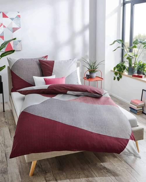POSTELJINA VISTA 200/200 cm saten crvena  - crvena, Konvencionalno, tekstil (200/200cm) - Kaeppel