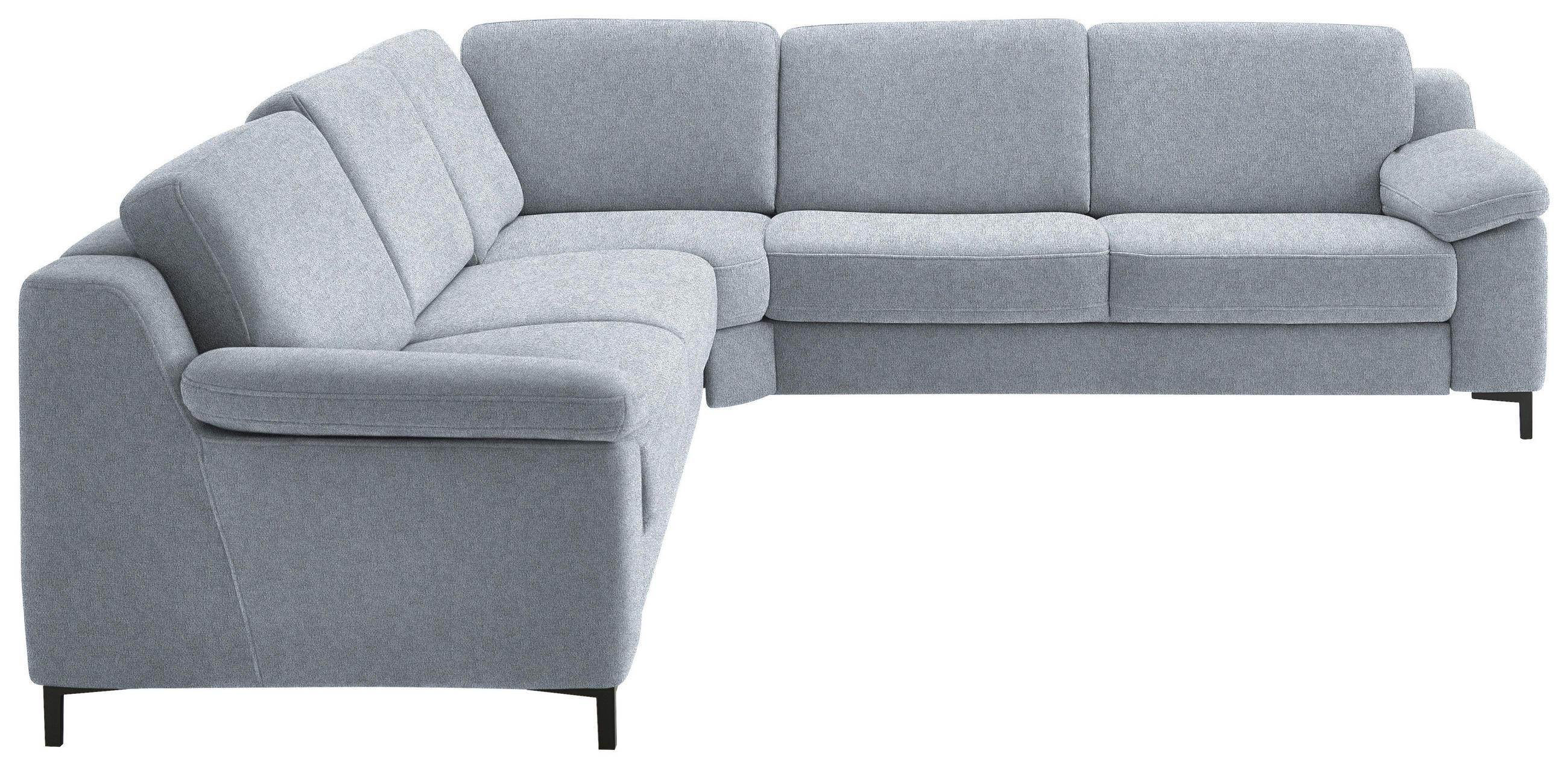 ECKSOFA in Chenille Grau  278/278 cm  - Schwarz/Grau, Design, Textil/Metall (278/278cm) - Valdera