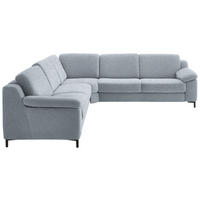 ECKSOFA in Chenille Grau  278/278 cm  - Schwarz/Grau, Design, Textil/Metall (278/278cm) - Valdera