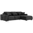 ECKSOFA Graphitfarben Chenille  - Graphitfarben/Grau, KONVENTIONELL, Kunststoff/Textil (293/205cm) - Carryhome