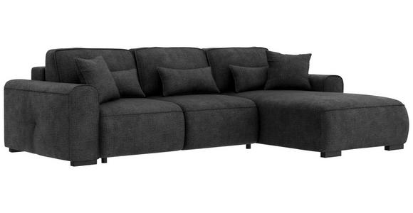 ECKSOFA Graphitfarben Chenille  - Graphitfarben/Grau, KONVENTIONELL, Kunststoff/Textil (293/205cm) - Carryhome