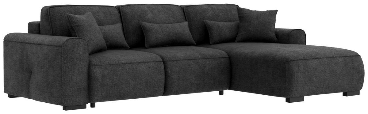 ECKSOFA Graphitfarben Chenille  - Graphitfarben/Grau, KONVENTIONELL, Kunststoff/Textil (293/205cm) - Carryhome