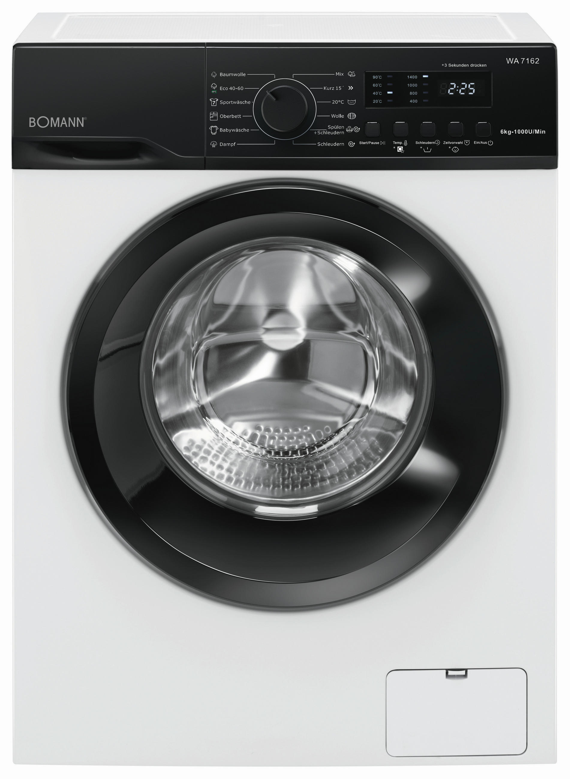 WASCHMASCHINE WA 7162  - Weiß, Trend, Metall (59,5/85,0/44,0cm) - Bomann