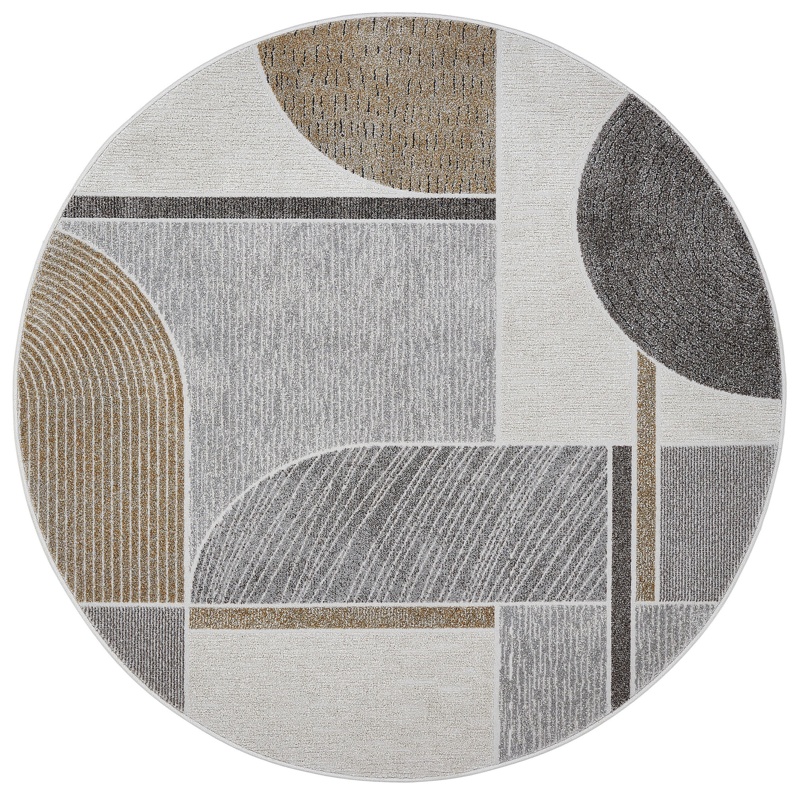 WEBTEPPICH 160 cm Valencia Grau, Goldfarben, Hellgrau  - Goldfarben/Hellgrau, Design, Textil (160cm)