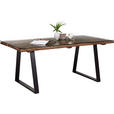 ESSTISCH in Holz, Metall, Glas 190/95/76 cm  - Schwarz/Naturfarben, Trend, Glas/Holz (190/95/76cm) - Ambia Home