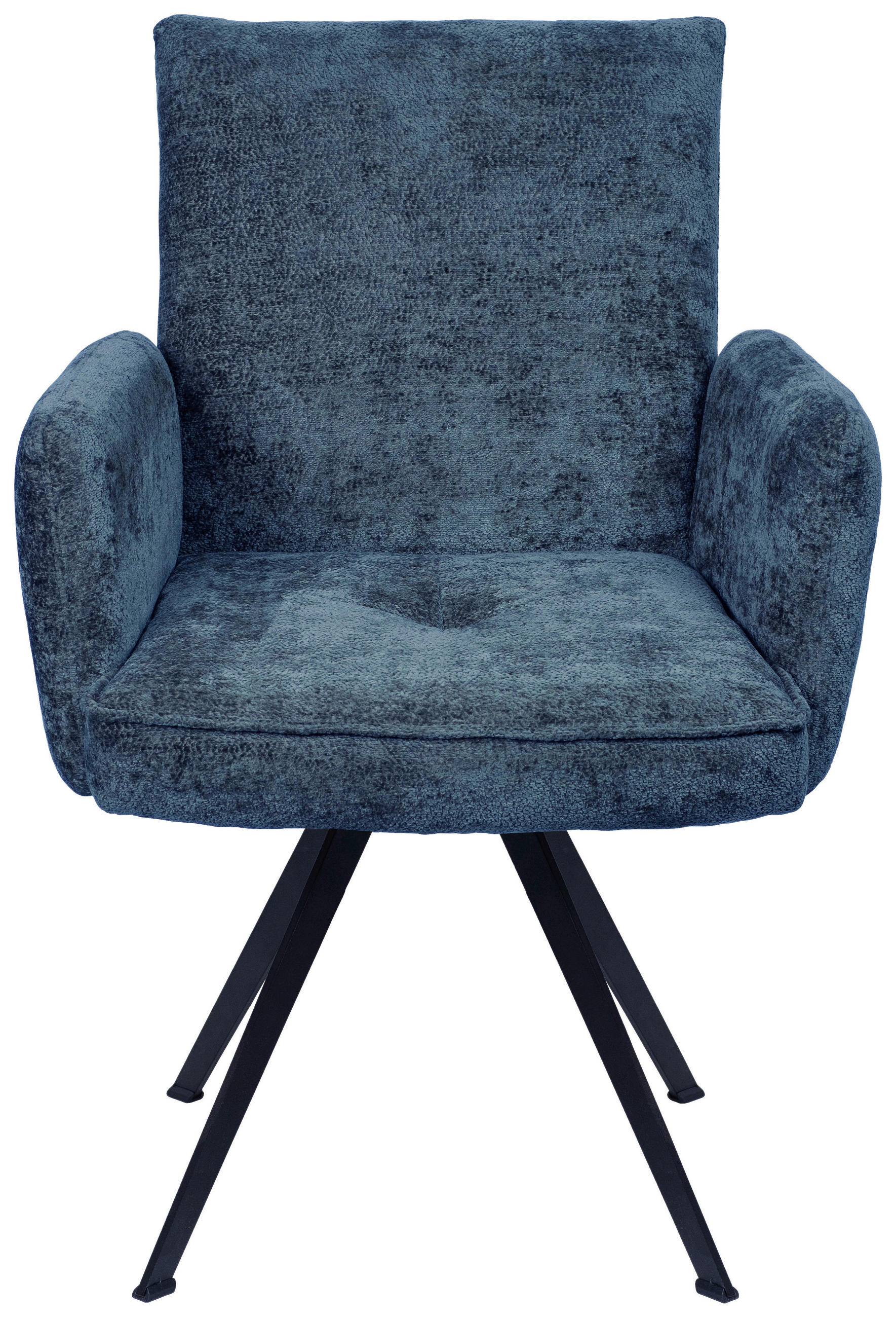 ARMLEHNSTUHL  in Eisen Teddystoff  - Schwarz/Dunkelblau, Design, Textil/Metall (60/65/71cm) - Welnova