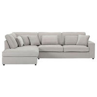 ECKSOFA  in Flachgewebe Grau Zierkissen, Rückenkissen, Rücken echt  228/307 cm  - Schwarz/Grau, MODERN, Kunststoff/Textil (228/307cm) - Carryhome