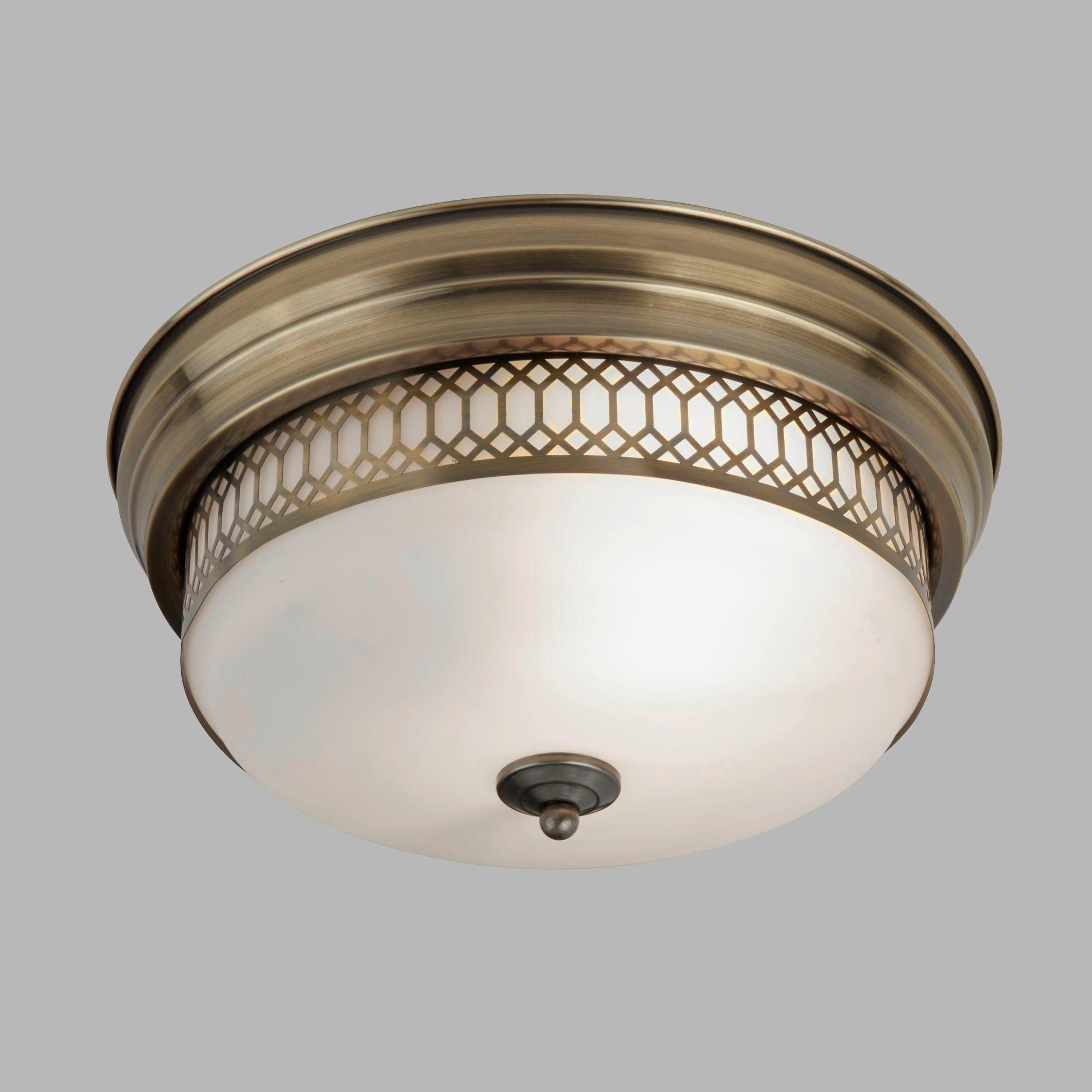 TAKLAMPA Edinburgh 35/16 cm  - vit/mässingsfärgad, Klassisk, metall/glas (35/16cm)