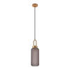 HÄNGELEUCHTE 13/46 cm  - Messingfarben/Grau, Basics, Glas/Metall (13/46cm)