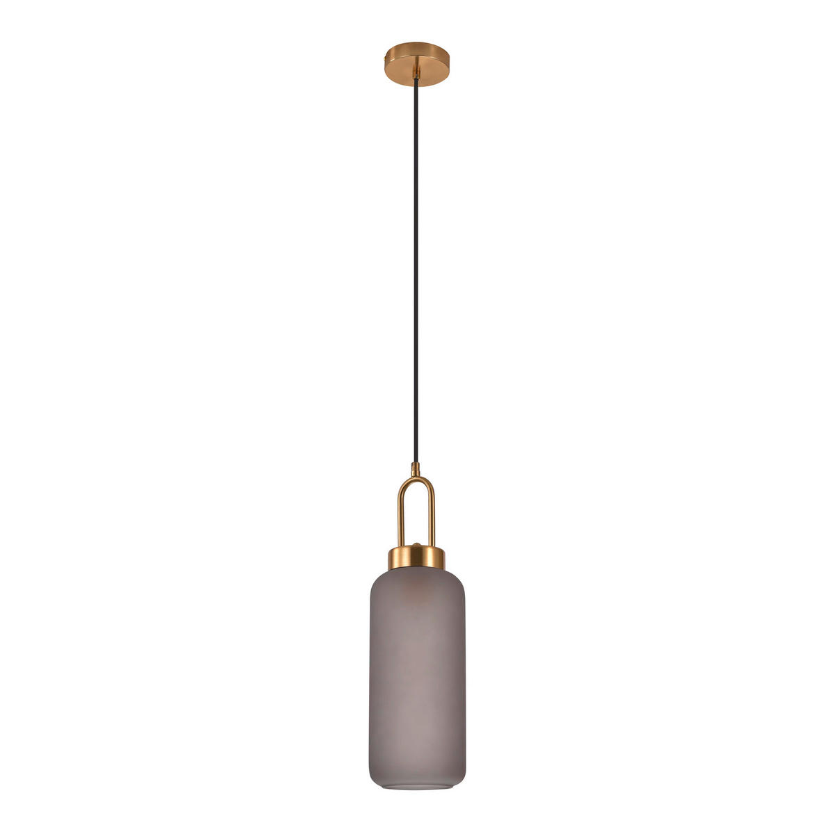 HÄNGELEUCHTE 13/46 cm   - Messingfarben/Grau, Basics, Glas/Metall (13/46cm)
