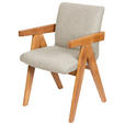 ARMLEHNSTUHL in Holz, Textil Taupe  - Taupe/Eichefarben, KONVENTIONELL, Holz/Textil (53,5/83/62cm) - Linea Natura