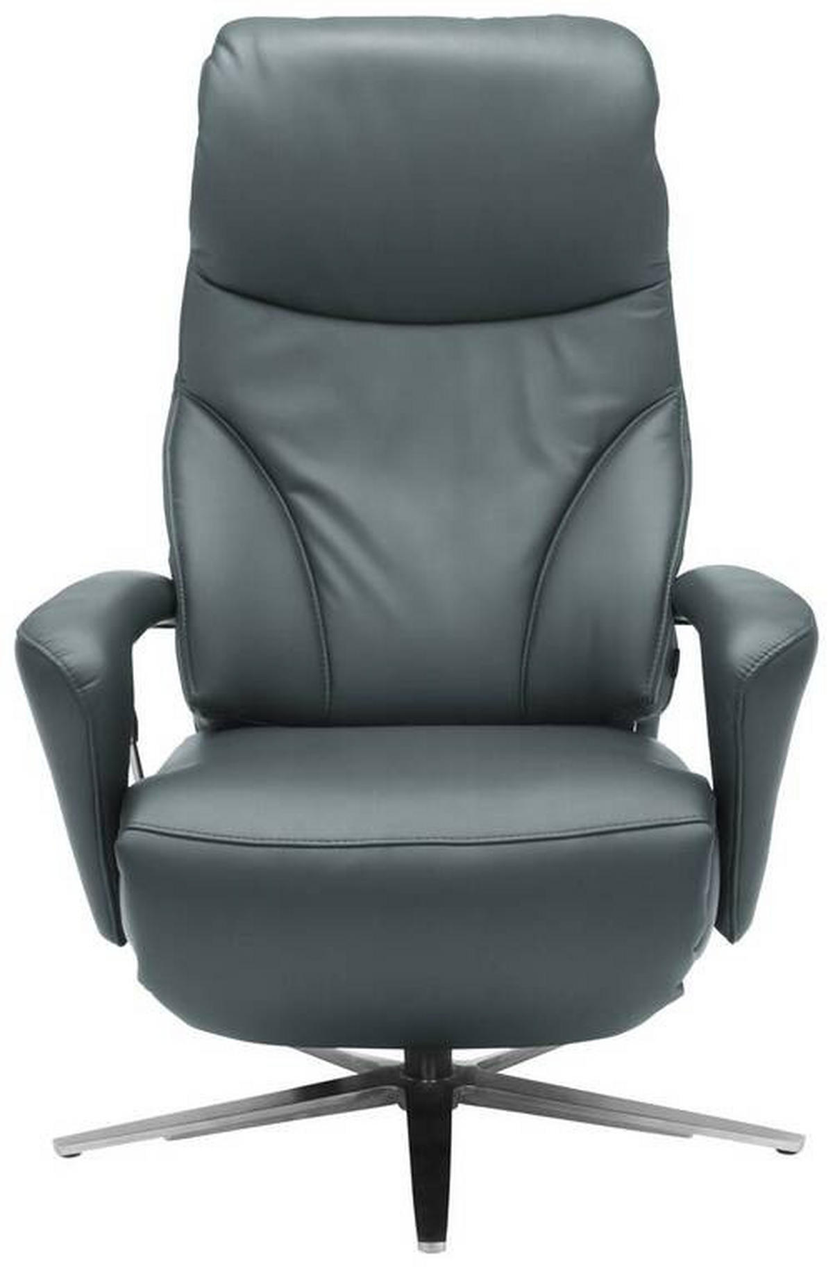 RELAXSESSEL in Leder Blau, Grau  - Blau/Edelstahlfarben, Design, Leder/Metall (75/106/88cm) - Dieter Knoll