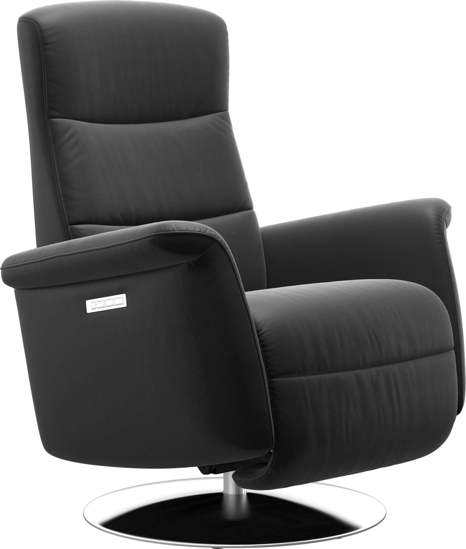 RELAXSESSEL MIKE Echtleder - Schwarz, Natur, Leder/Metall (92/110/90cm) - Stressless