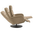 RELAXSESSEL in Leder Cappuccino  - Schwarz/Cappuccino, Design, Leder/Metall (76/108/86cm) - Dieter Knoll