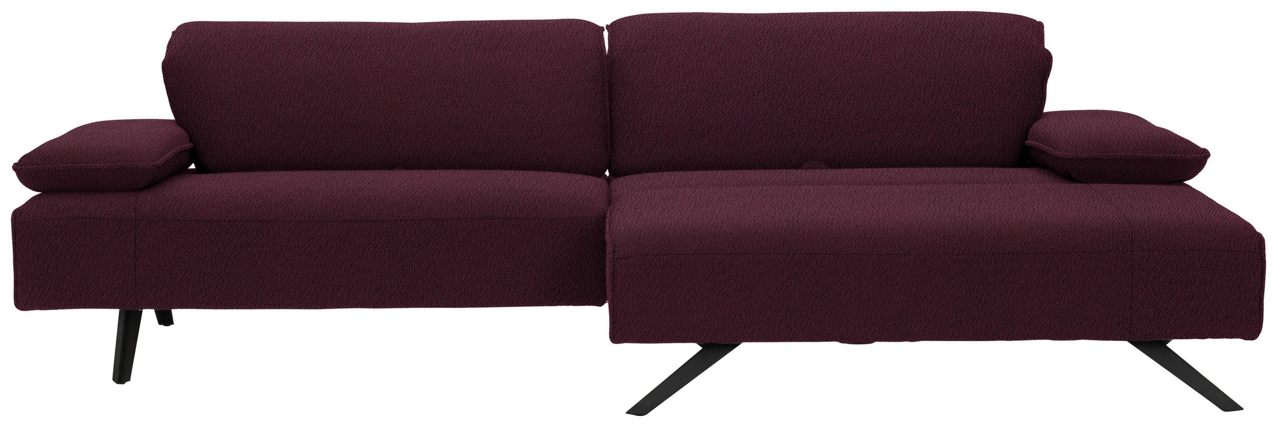 ECKSOFA in Flachgewebe Lila  - Anthrazit/Lila, Design, Textil/Metall (280/165cm) - Johann Jakob