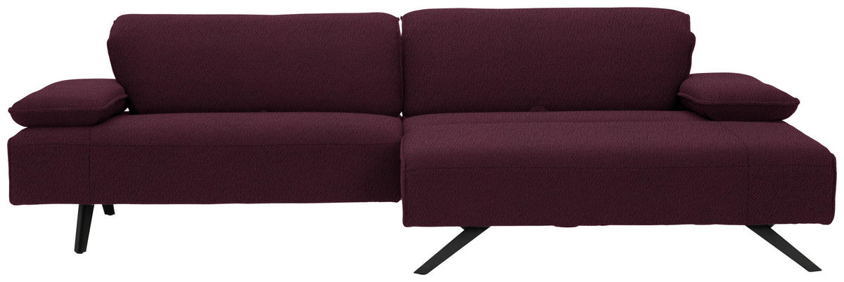 ECKSOFA in Flachgewebe Lila  - Anthrazit/Lila, Design, Textil/Metall (280/165cm) - Johann Jakob