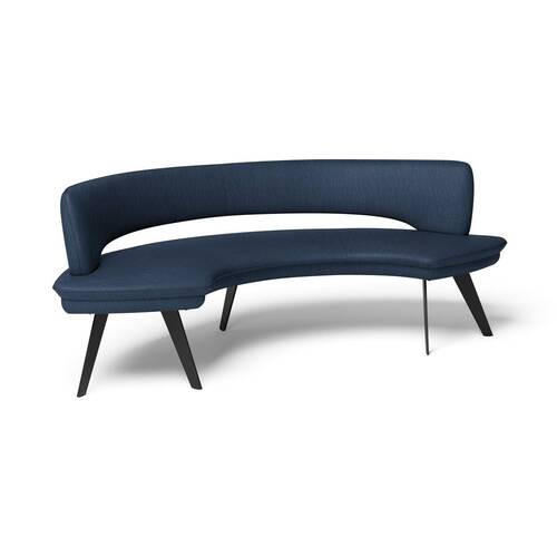 SITZBANK 238/84/154 cm Echtleder Blau Metall  - Blau/Schwarz, Design, Leder/Metall (238/84/154cm) - Joop!