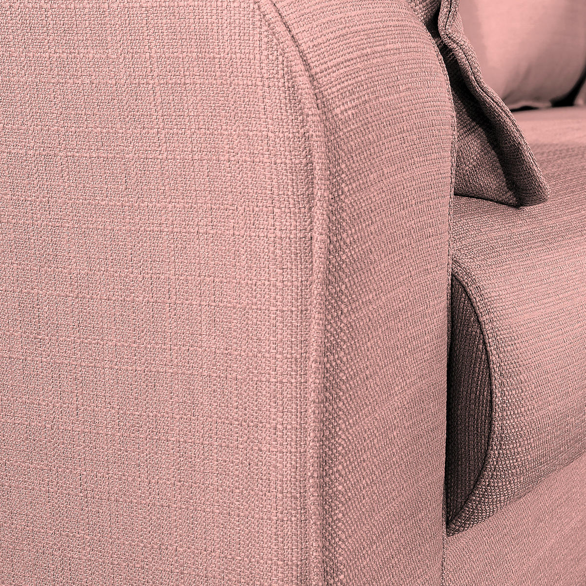 ECKSOFA Beata Rosa Mikrofaser  - Wengefarben/Rosa, Design, Holz/Textil (230/150cm) - Livetastic