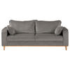 3-SITZER-SOFA Mikrofaser Grau  - Wengefarben/Grau, Design, Holz/Textil (193/86/87cm) - Livetastic