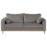 3-SITZER-SOFA Mikrofaser Grau  - Wengefarben/Grau, Design, Holz/Textil (193/86/87cm) - Livetastic