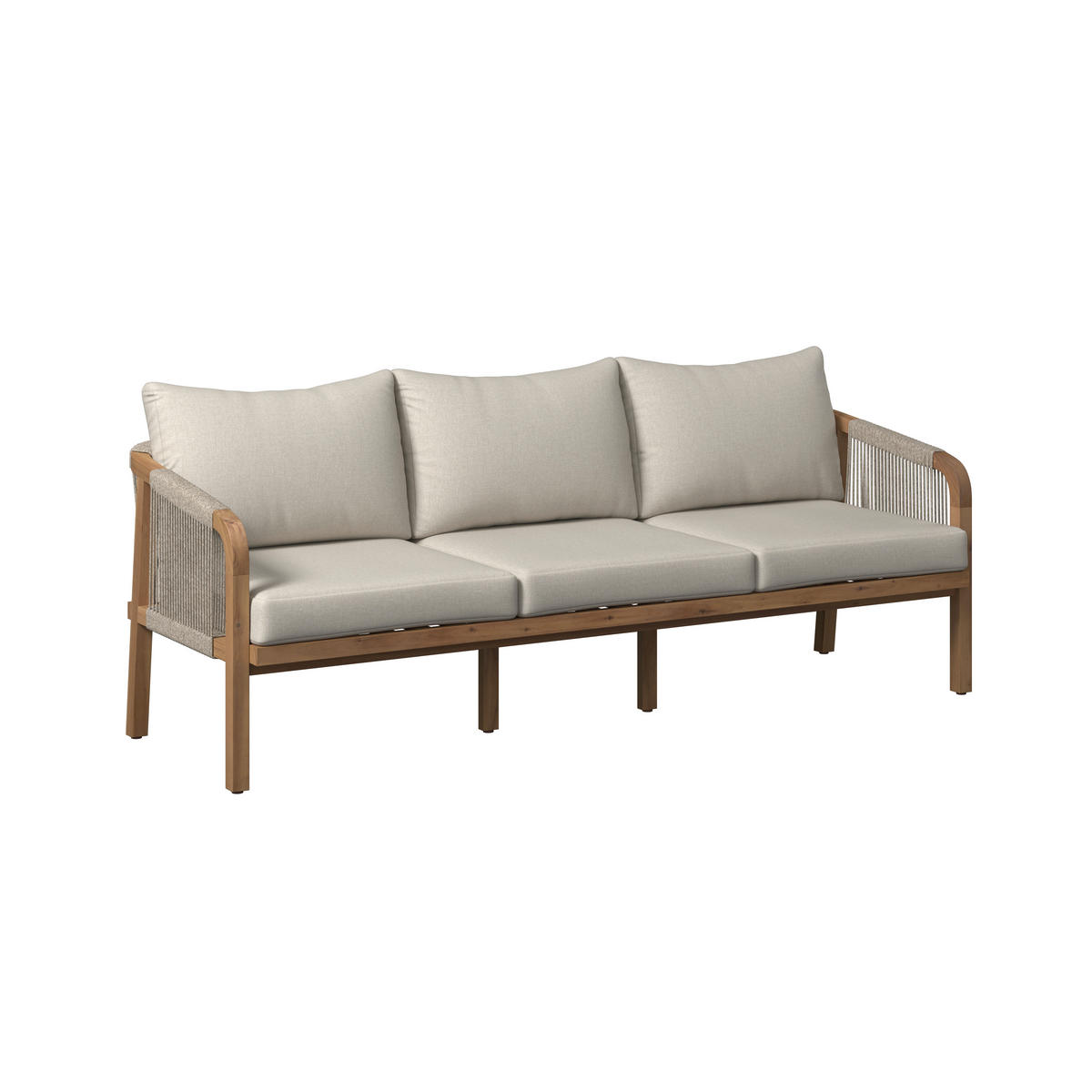 LOUNGEGARNITUR   203,5/69/79,5 cm Akazie massiv  - Beige/Akaziefarben, Natur, Holz (203,5/69/79,5cm) - Ambia Garden