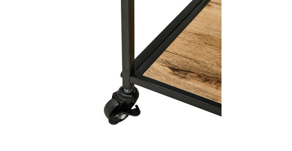 SERVIERWAGEN Schwarz, Eichefarben  - Eichefarben/Schwarz, Trend, Holzwerkstoff/Kunststoff (70,5/80/31,5cm) - Xora