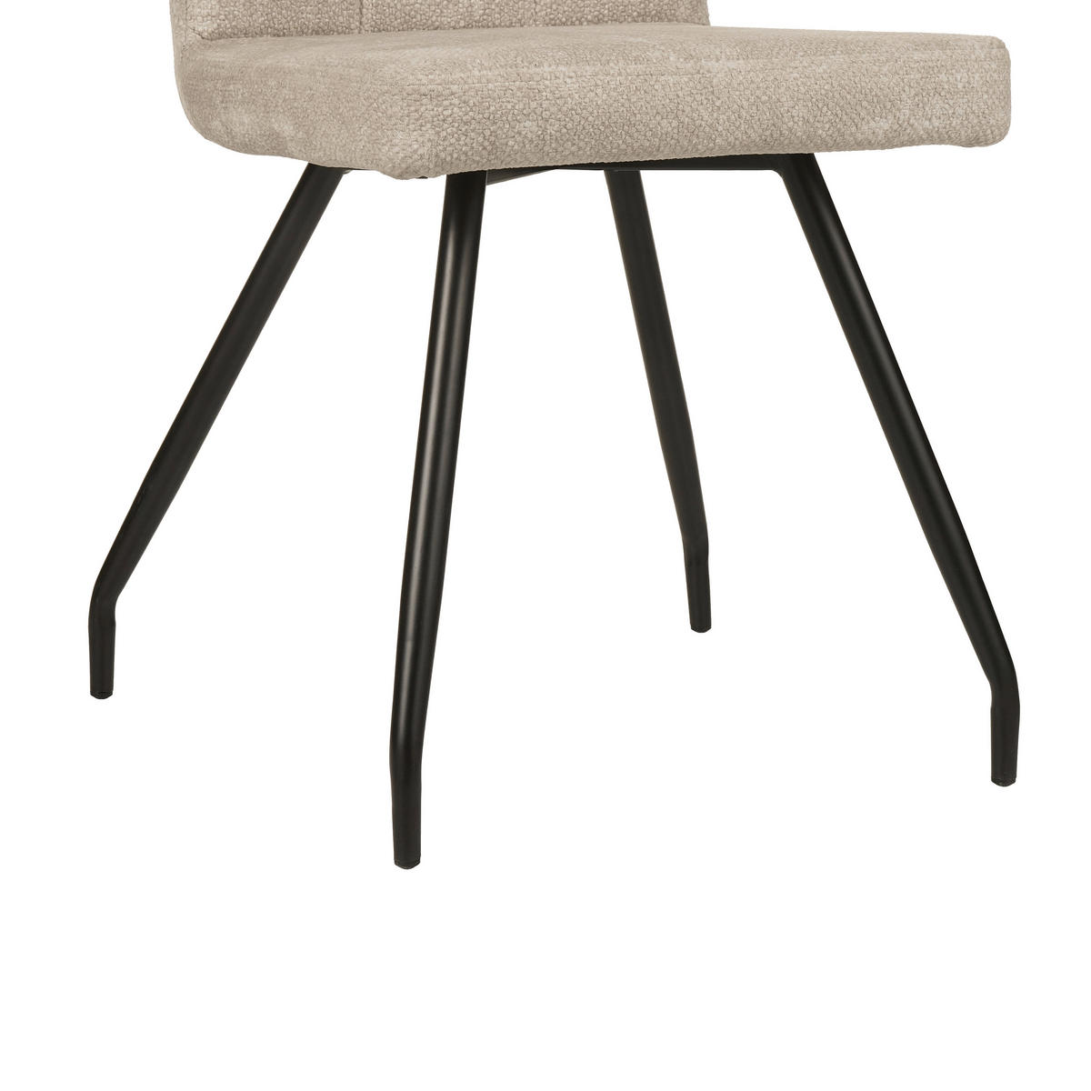 STUHL Mikrofaser Beige  - Beige/Schwarz, Design, Textil/Metall (44/88/59cm) - Boxxx