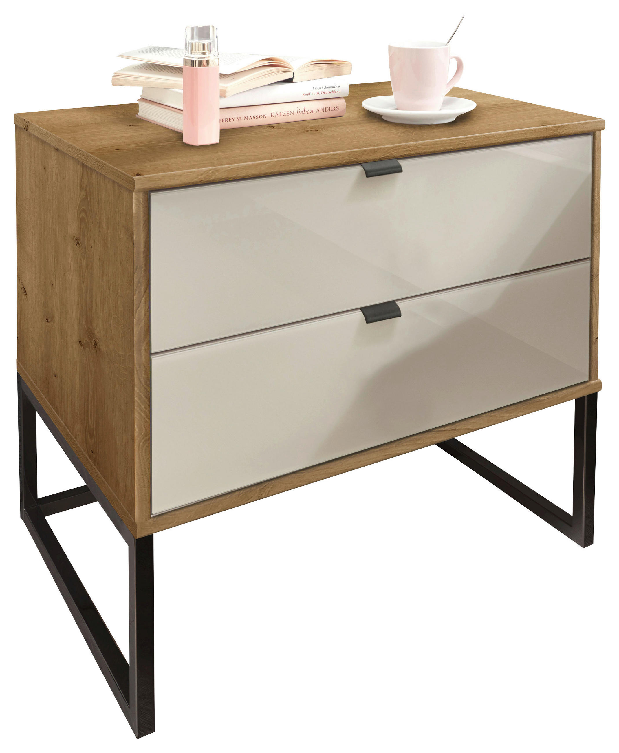 NOČNA OMARICA, hrast bianco  - hrast bianco, Konvencionalno, steklo/leseni material (60/67/47cm) - Dieter Knoll