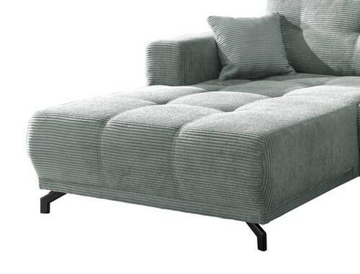 ECKSOFA in Cord Hellblau  - Schwarz/Hellblau, Modern, Holz/Textil (177/246cm) - MID.YOU