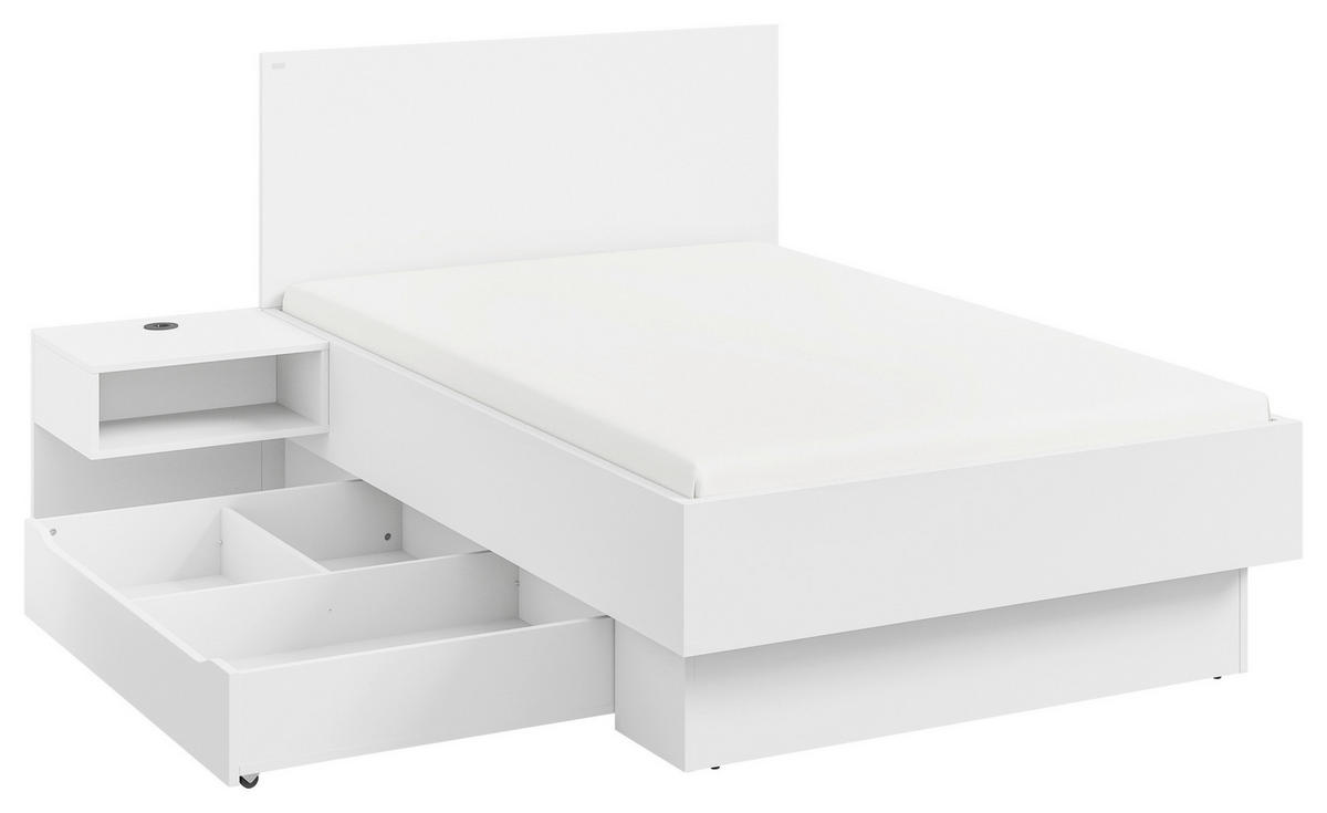 BETTANLAGE - Weiß, Design (120/200cm) - Cantus
