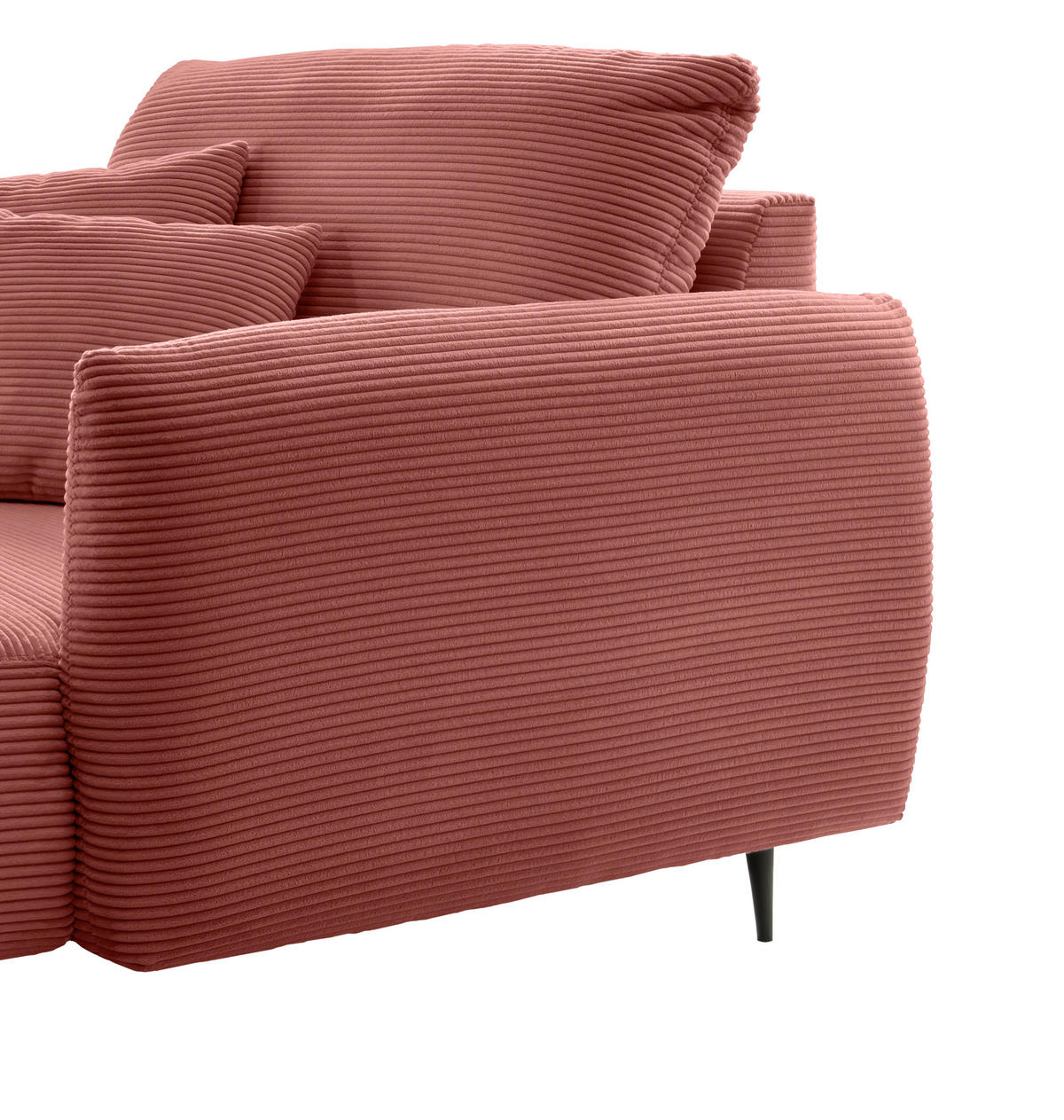 XXL-SESSEL Cord Koralle    - Koralle/Schwarz, Design, Textil/Metall (112/95/158cm) - Livetastic