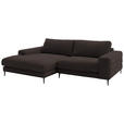 ECKSOFA  in Flachgewebe Braun  177/253 cm  - Schwarz/Braun, Design, Textil/Metall (177/253cm) - Dieter Knoll