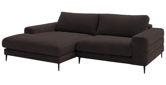 ECKSOFA  in Flachgewebe Braun  177/253 cm  - Schwarz/Braun, Design, Textil/Metall (177/253cm) - Dieter Knoll