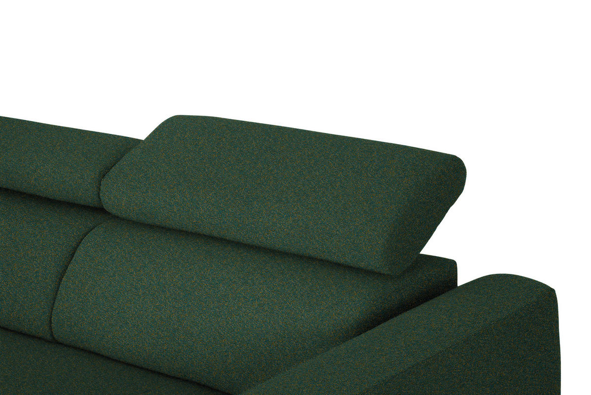 ECKSOFA in Struktur Grün  205/280 cm  - Schwarz/Grün, Design, Textil/Metall (205/280cm) - Xora