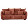 SCHLAFSOFA in Flachgewebe Rostfarben  - Rostfarben/Schwarz, Konventionell, Kunststoff/Textil (250/70/118cm) - MID.YOU